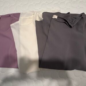 Elegant Women's Blouse Set - Purple, White, Gray